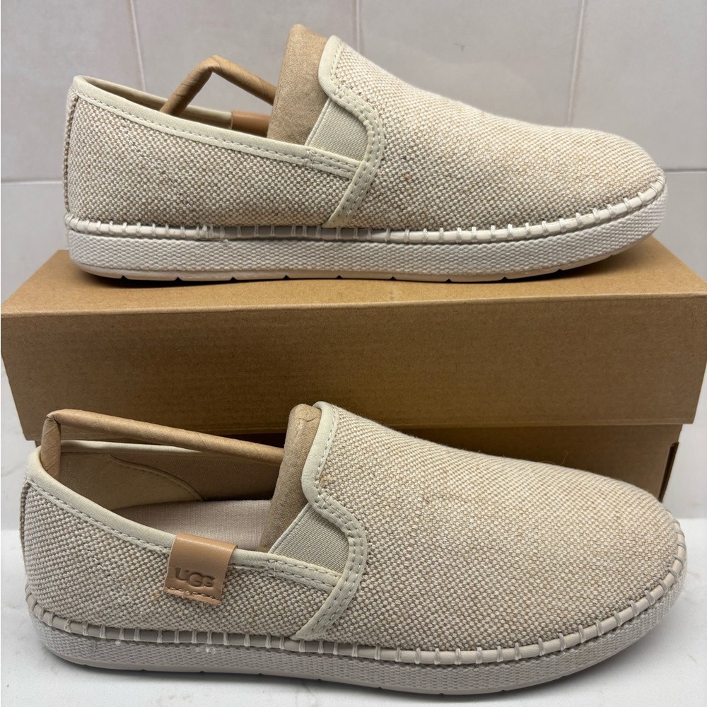 UGG Canvas Slip-On Espadrilles in Natural Beige